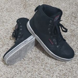 Speed and strength black Kevlar Motorcycle shoes.